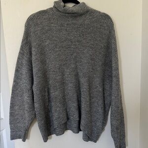 Oversized grey turtleneck sweater